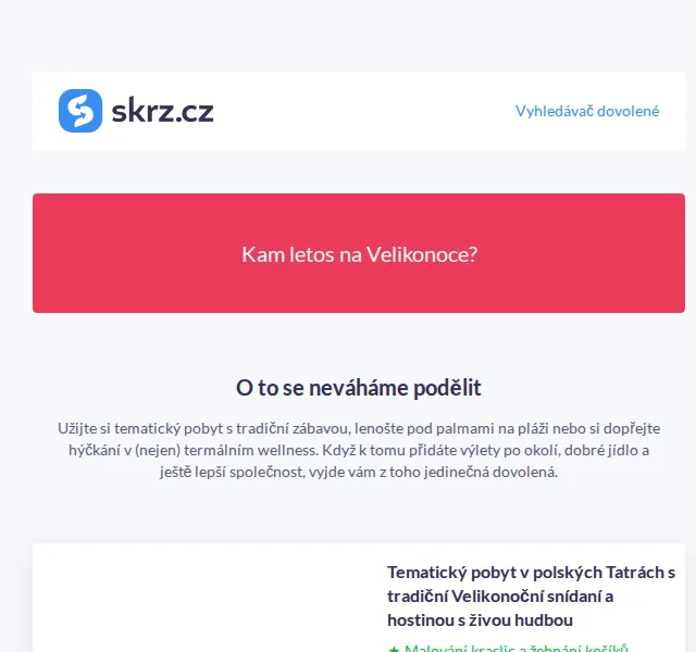 Vánoce na Skrz: Pobyty na Velikonoce od 2 990 Kč – červenec 2026 | Nuslet.cz