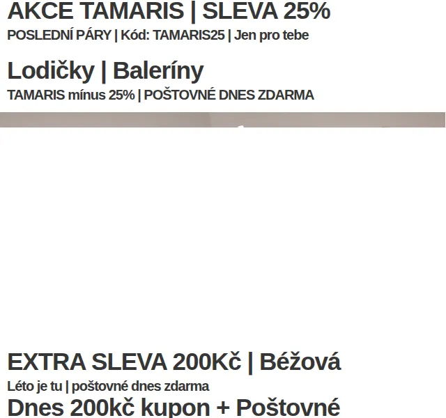Eliteshoes: Tamaris -25% + extra 200 Kč – červen 2026 | Nuslet.cz