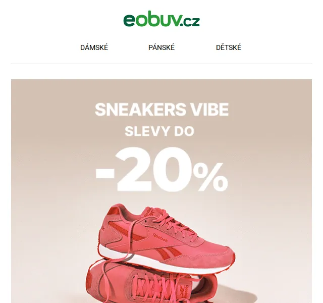 eobuv.cz: Sleva až 20 % na tenisky – červenec 2026 | Nuslet.cz