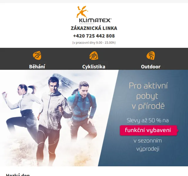 KLIMATEX: Výprodej se slevami až 57 % – červenec 2026 | Nuslet.cz