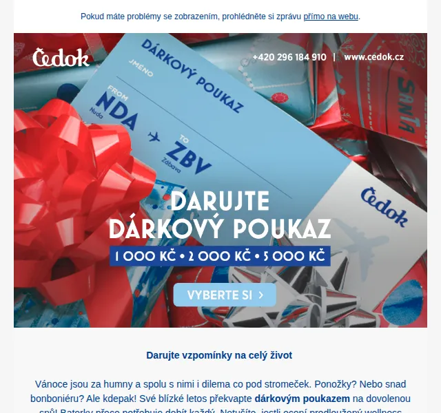 Čedok: Dárkový poukaz na dovolenou – červenec 2026 | Nuslet.cz