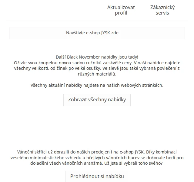 JYSK: Black November nabídky na ručníky a povlečení – červen 2026 | Nuslet.cz