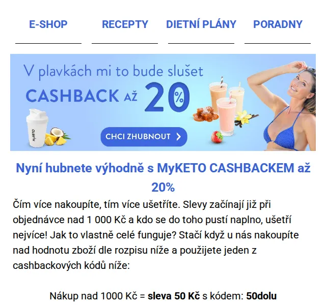 MyKETO: cashback až 20 % – červen 2026 | Nuslet.cz