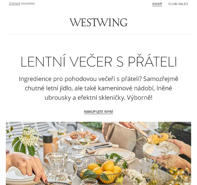 Westwing: sady nádobí a skleničky na léto – červen 2026 | Nuslet.cz