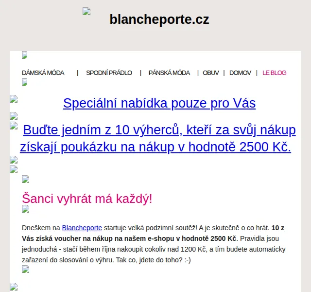 Blancheporte: Soutěž o výhry za 25 000 Kč – říjen 2022 | Nuslet.cz