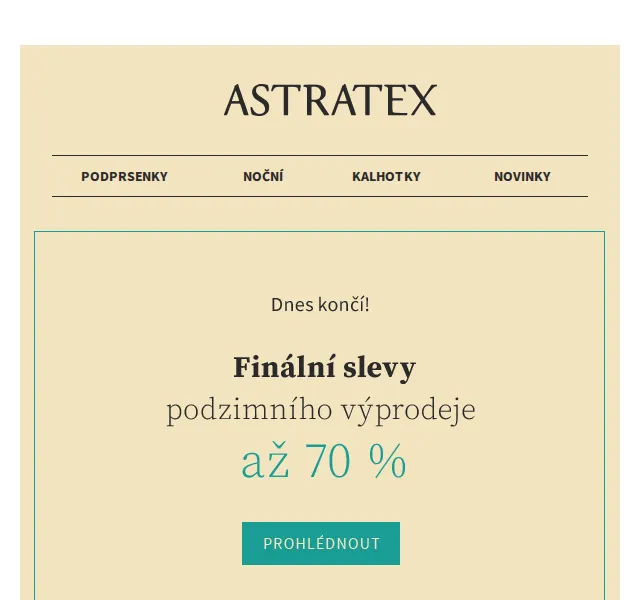 Astratex.cz: Až 70% slevy na prádlo – červen 2026 | Nuslet.cz