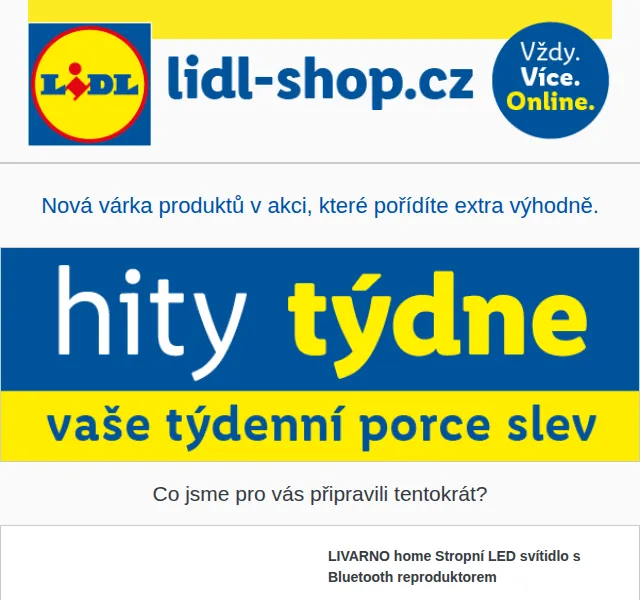 Lidl: Stropní LED svítidlo s Bluetooth – červen 2026 | Nuslet.cz