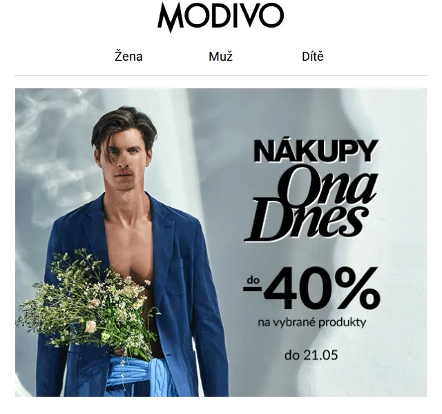 Modivo: Sleva až 40 % na ONA DNES – červen 2026 | Nuslet.cz