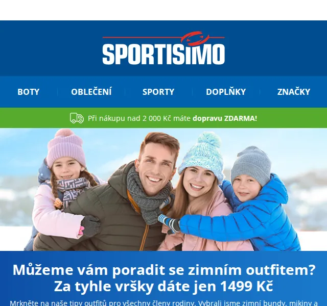Sportisimo.cz: Zimní outfity do 1499 Kč – slevy 60 % – červen 2026 | Nuslet.cz