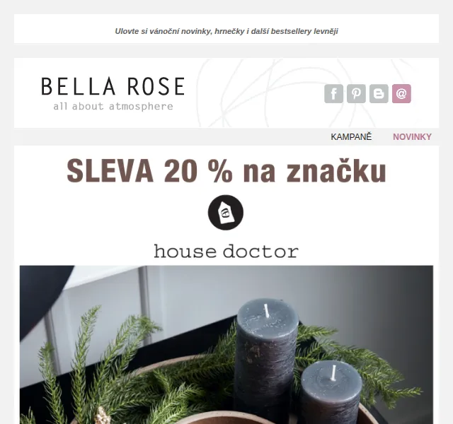Bella Rose: Sleva 20 % na House Doctor – červen 2026 | Nuslet.cz
