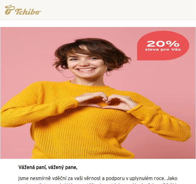 Tchibo: sleva 20 % na módu a nábytek – duben 2026