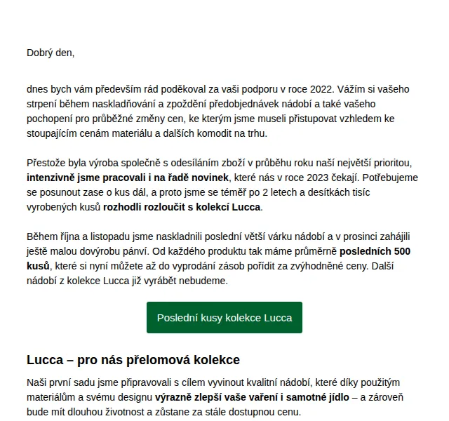Jan Fabini: Loučení s kolekcí Lucca – sleva až 50 % – červen 2026 | Nuslet.cz
