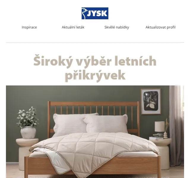 JYSK: Letní přikrývky se slevou až 60 % – červen 2026