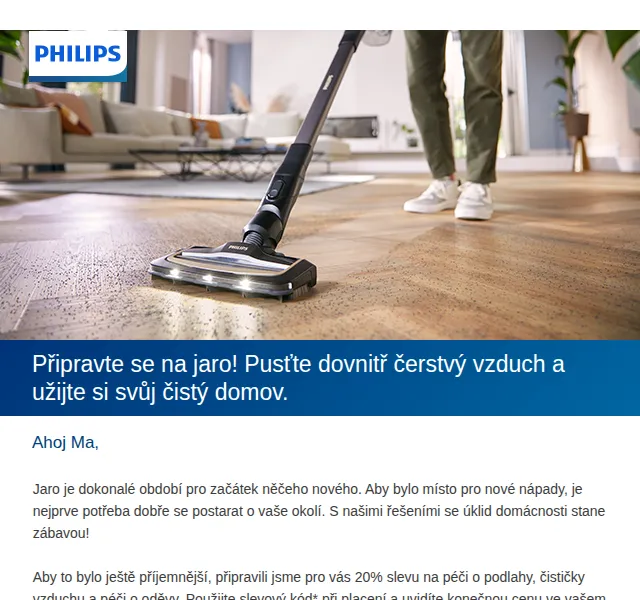 Philips: sleva 20 % na péči o podlahy, čističky a oděvy – červen 2026 | Nuslet.cz