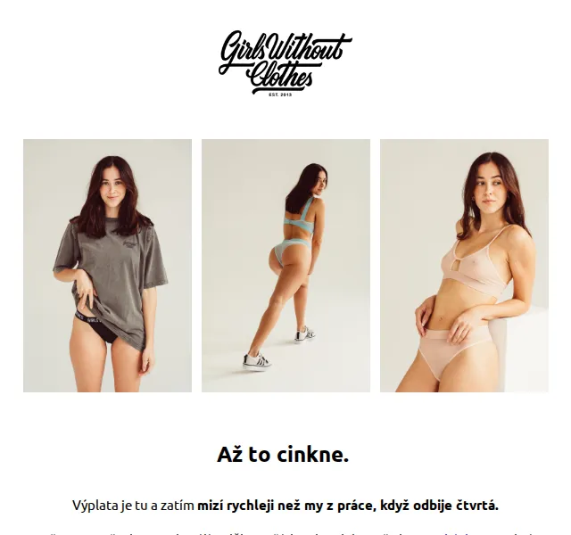 Girls Without Clothes: nová kolekce prádla a triček – červen 2026 | Nuslet.cz