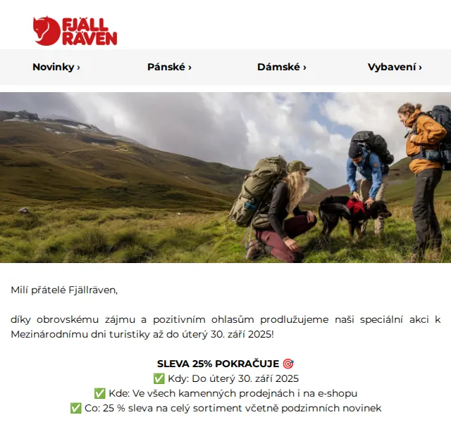 Fjallraven-Shop: Sleva 25 % na vše – červen 2026 | Nuslet.cz