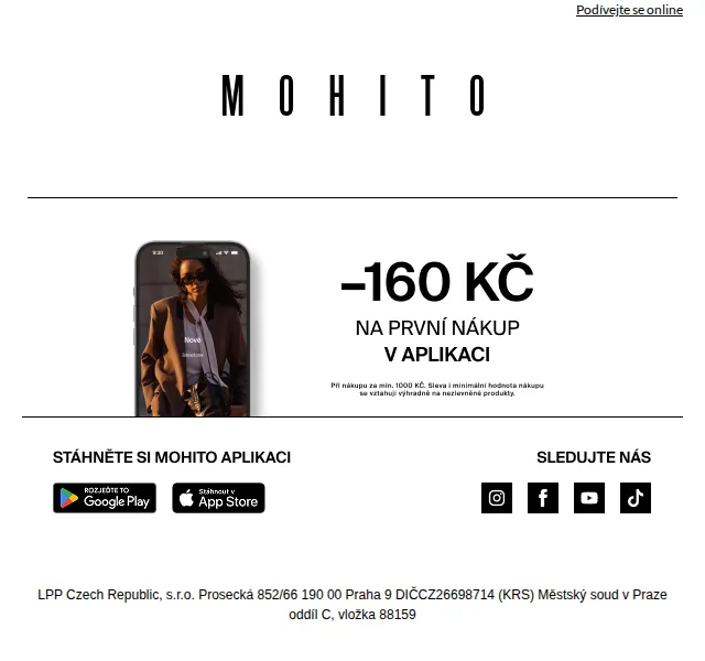MOHITO: -20 % na zlevněné produkty – červen 2026