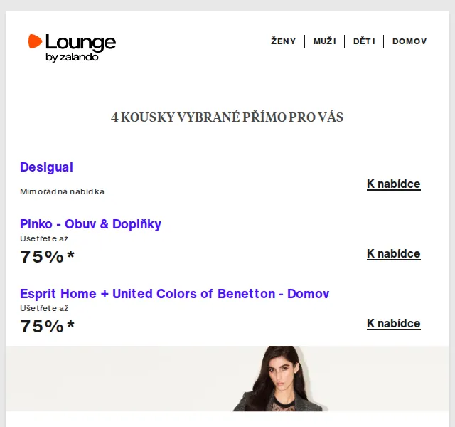 Lounge by Zalando: Desigual, Pinko, Esprit až -75 % | duben 2026