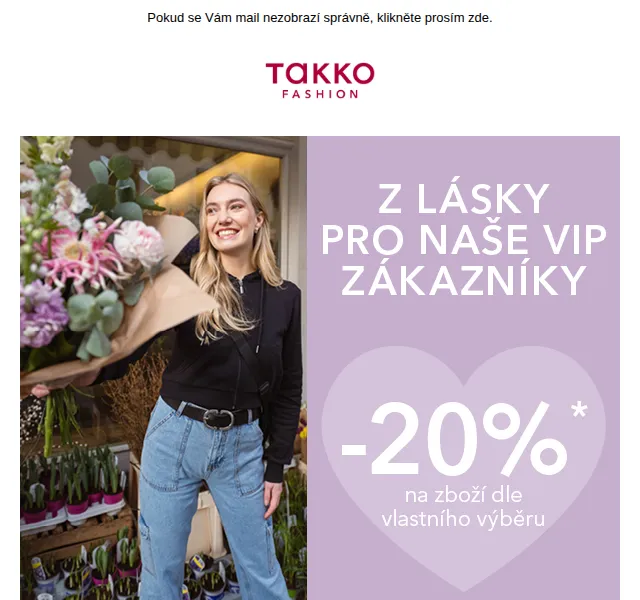 Takko Fashion: 20% valentýnská sleva na oblečení – červen 2026 | Nuslet.cz
