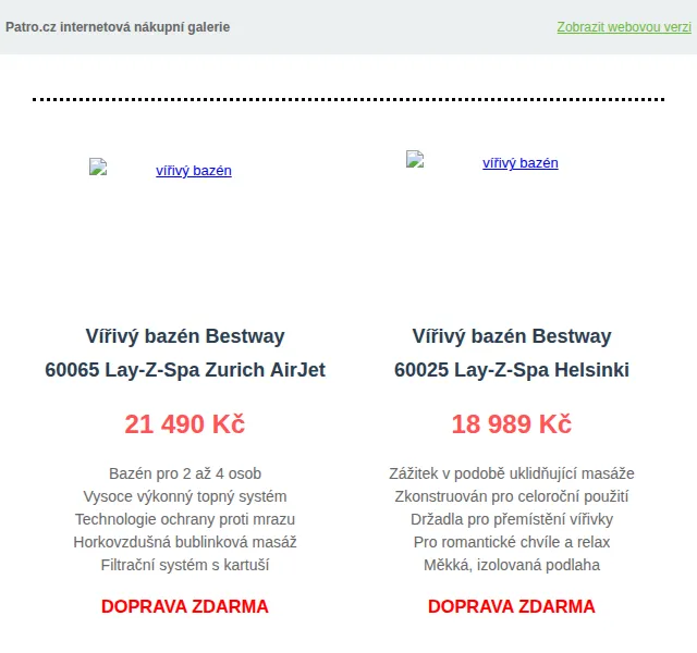 Patro.cz: Vířivé bazény Bestway s dopravou zdarma – červen 2026 | Nuslet.cz