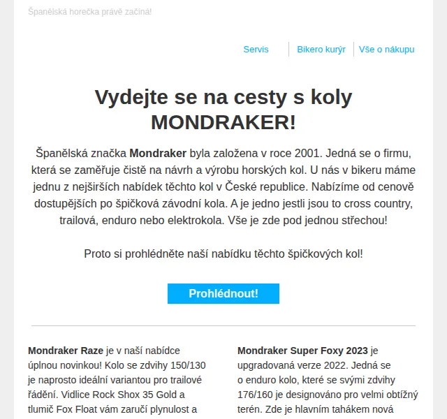 czbikero: Sleva na kola Mondraker – červen 2026 | Nuslet.cz
