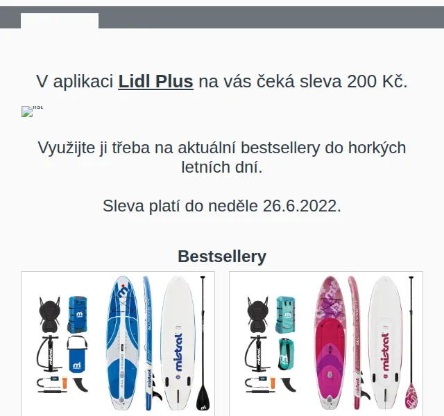 Lidl: Sleva 200 Kč v aplikaci – letní bestsellery – červen 2026 | Nuslet.cz