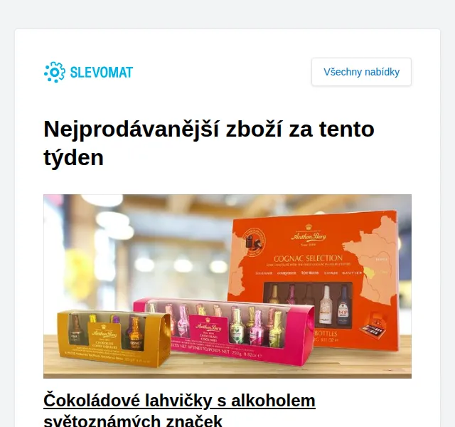 Slevomat: Čokoládové lahvičky s alkoholem od 179 Kč – červen 2026 | Nuslet.cz