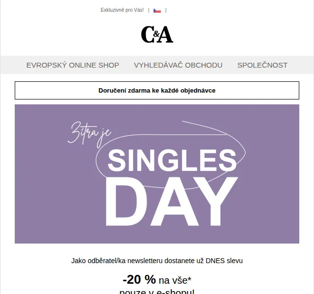 C&A: -20 % na vše v e-shopu – listopad 2021 | Nuslet.cz