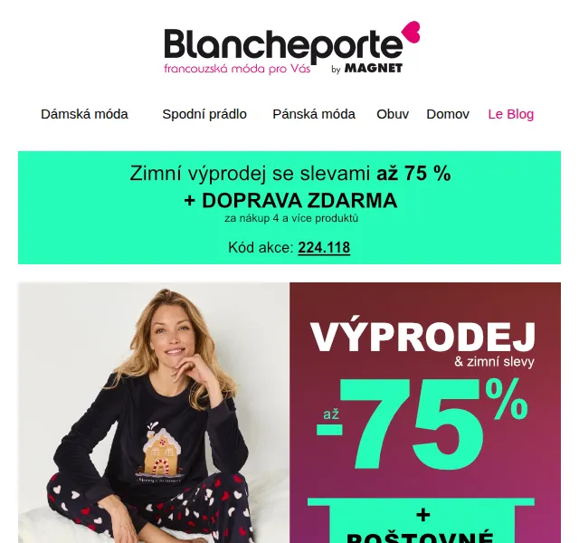 Blancheporte: Slevy až -75 % na domácí oblečení – červen 2026 | Nuslet.cz