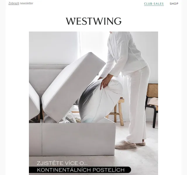 Westwing: kontinentální postele & italský nábytek – červenec 2026 | Nuslet.cz