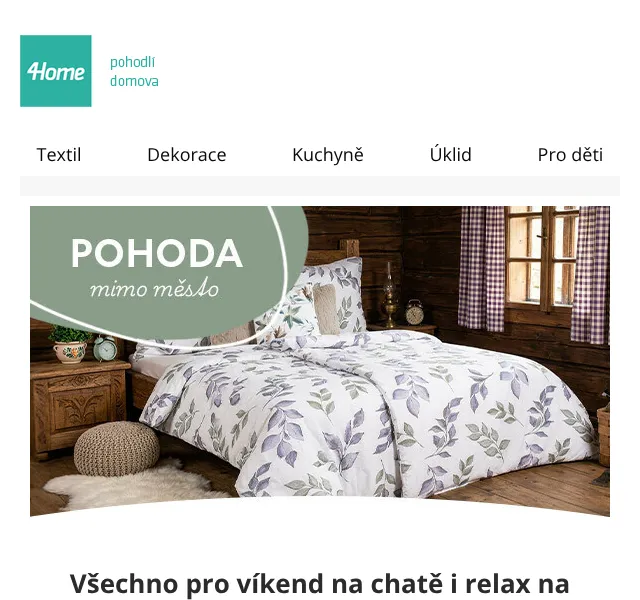 4home.cz: Víkend na chatě – sleva až 33 % | Červenec 2026