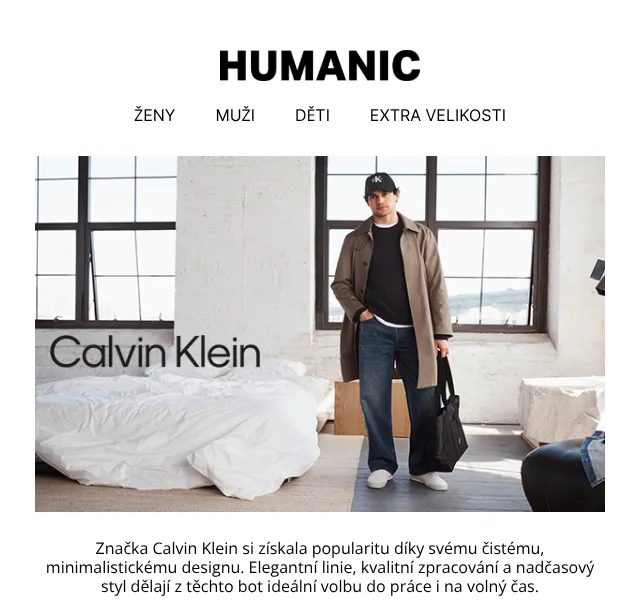 HUMANIC: Calvin Klein boty od 2 399 Kč – září 2026