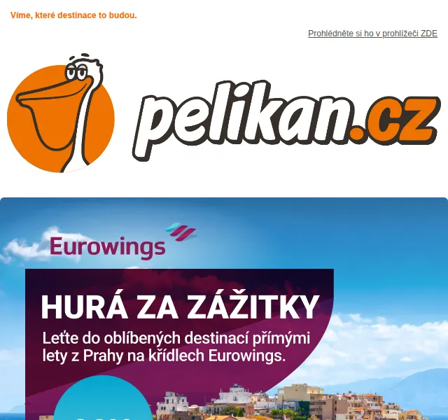✈ Pelikan.cz: Nové přímé linky z Prahy s Eurowings – červen 2026 | Nuslet.cz