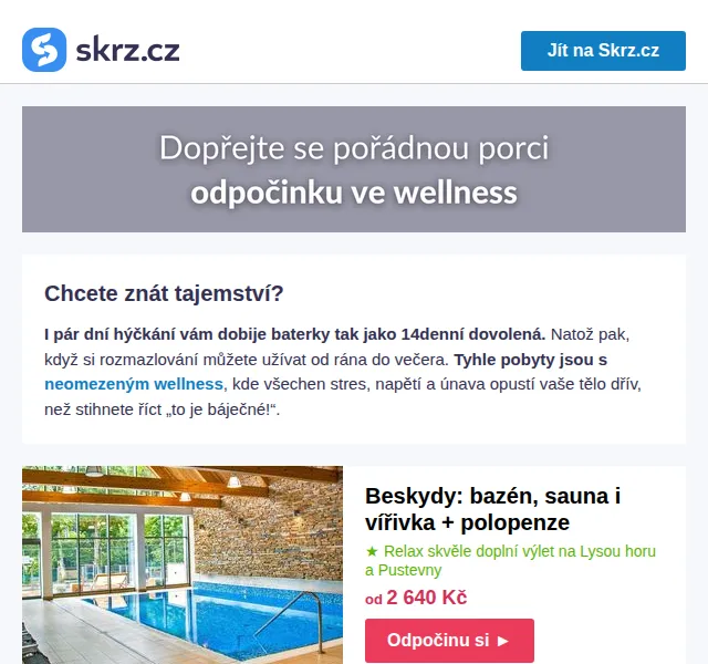 Vánoce na Skrz: wellness pobyty od 2 390 Kč – červen 2026 | Nuslet.cz