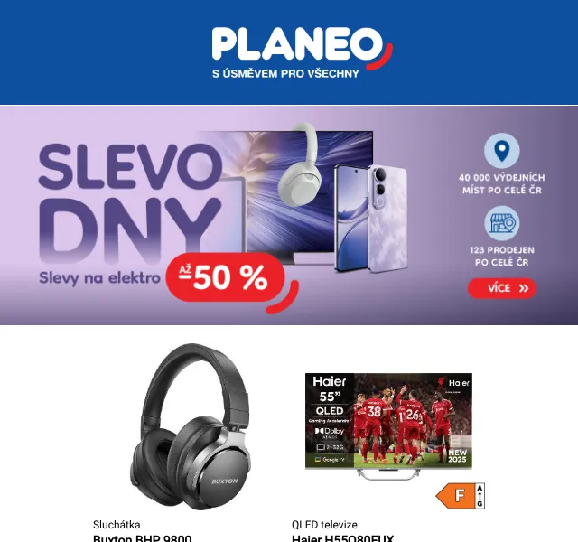 Planeo: Slevy až -50 % na elektro – červen 2026 | Nuslet.cz