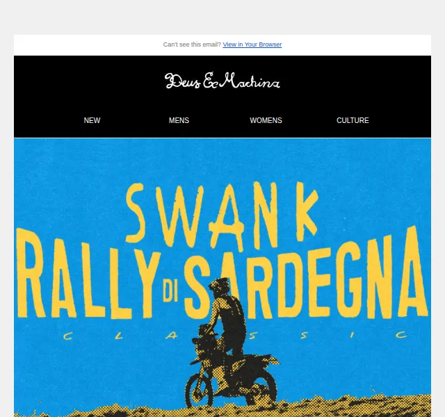 Deus Ex Machina: Swank Rally Sardegna kolekce – červen 2026 | Nuslet.cz