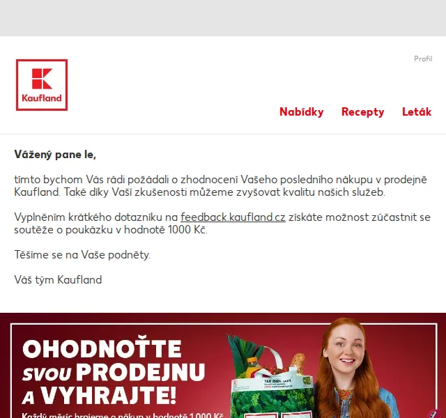 Kaufland: soutěž o poukázku 1000 Kč – červen 2026 | Nuslet.cz