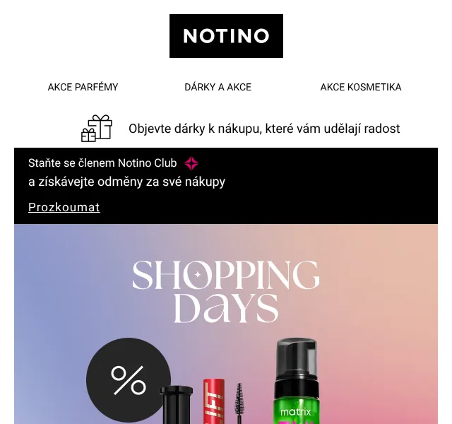 Notino Shopping Days: 20 % sleva na beauty – září 2026