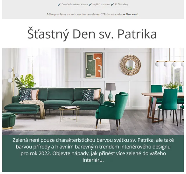 Beliani.cz: Až 70% slevy na zelený nábytek – červen 2026 | Nuslet.cz