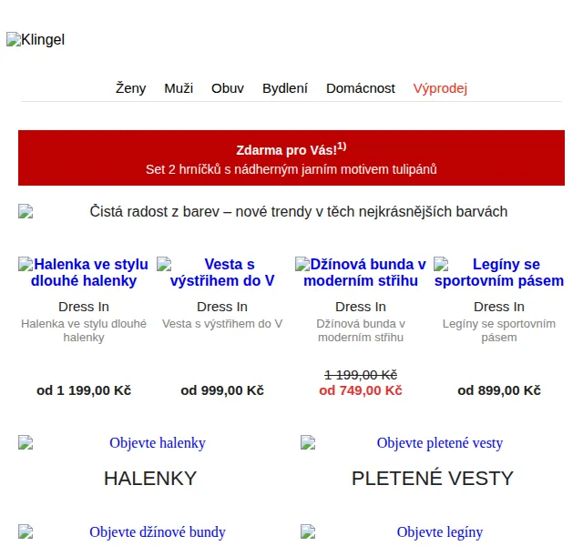 KLiNGEL: Sleva na módu a obuv – červen 2026 | Nuslet.cz