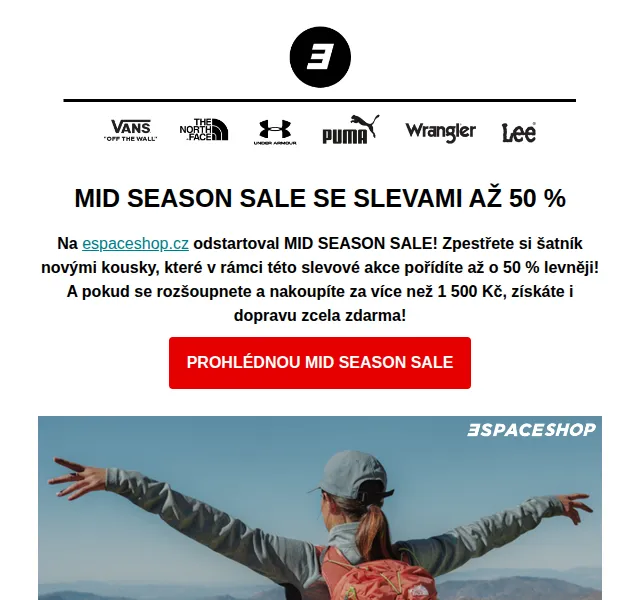ESPACE: Mid Season Sale se slevami až 50 % – červen 2026 | Nuslet.cz