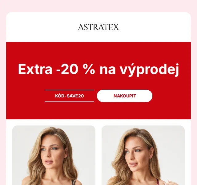 Astratex.cz: -20 % na výprodej + slevový kód SAVE20
