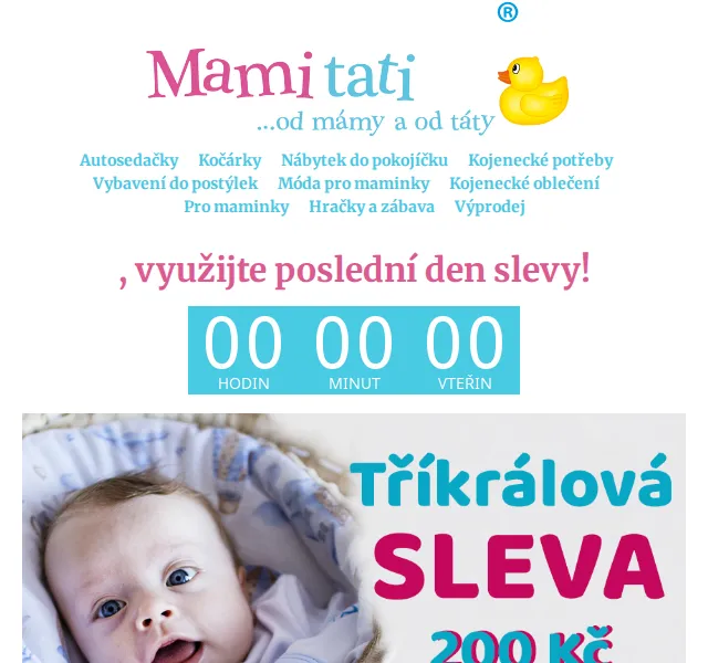 Mamitati.cz: Tříkrálová sleva na Baby Nellys a dětské potřeby – červen 2026 | Nuslet.cz