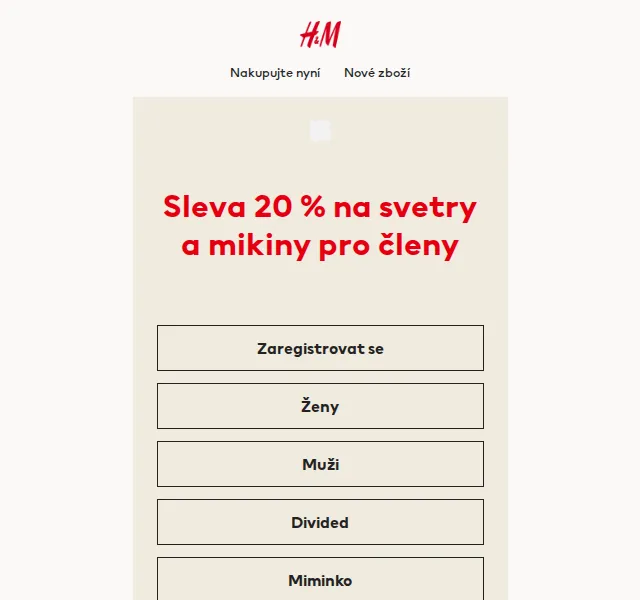 H&M Fashion: Sleva 20 % na svetry a mikiny – červen 2026 | Nuslet.cz
