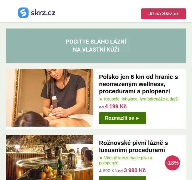 Vánoce na Skrz: lázeňské pobyty se slevou až 2 000 Kč – červen 2026 | Nuslet.cz