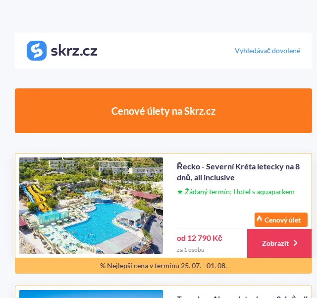 Skrz.cz: Dovolená Kréta od 12 790 Kč – červen 2026 | Nuslet.cz