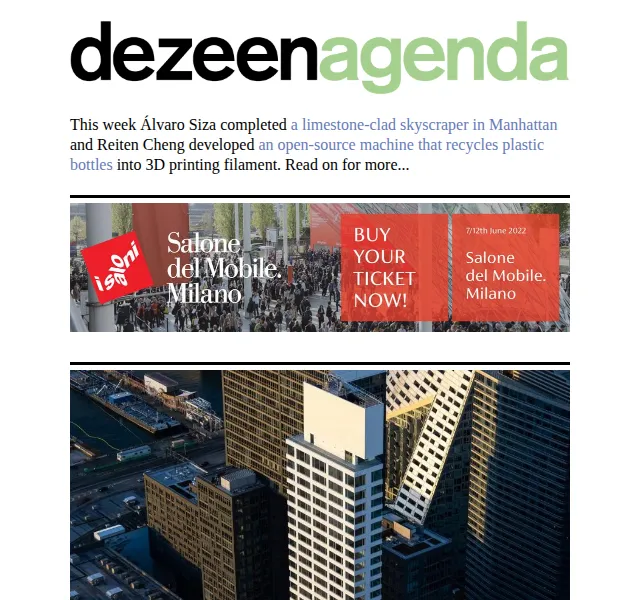 Dezeen Daily: Reiten Cheng polyformer recyklace – červen 2026 | Nuslet.cz
