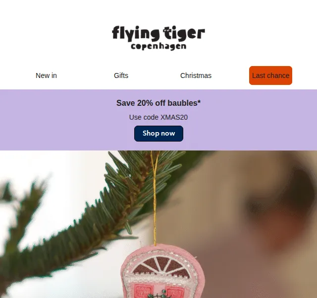 Flying Tiger Copenhagen: Sleva 20 % na vánoční ozdoby – červenec 2026 | Nuslet.cz