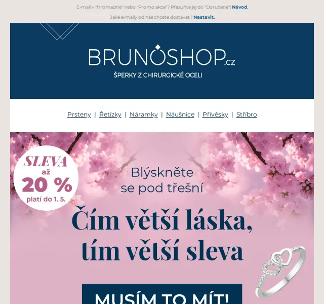 BRUNOshop.cz: Sleva až 20 % na šperky – červen 2026 | Nuslet.cz