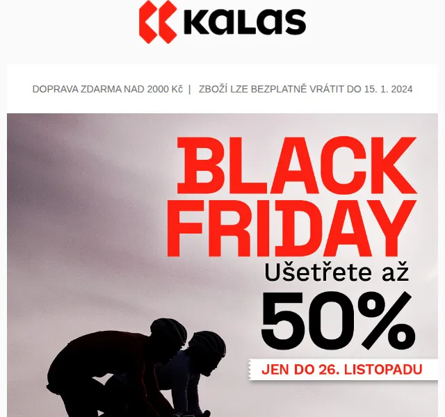 KALAS Sportswear: Black Friday až 50 % – červen 2026 | Nuslet.cz